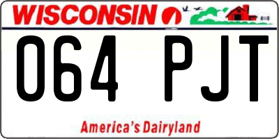 WI license plate 064PJT