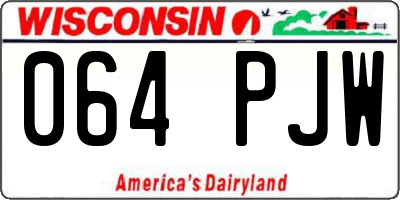 WI license plate 064PJW