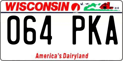 WI license plate 064PKA