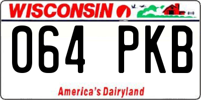WI license plate 064PKB