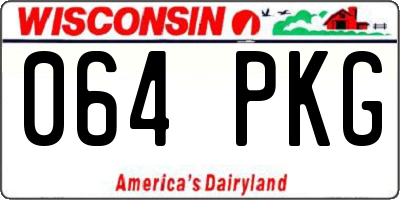 WI license plate 064PKG