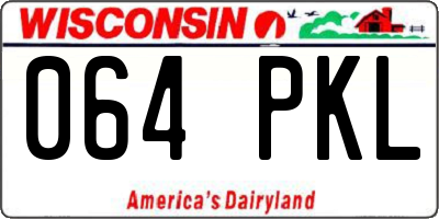 WI license plate 064PKL
