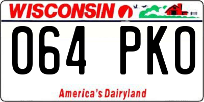 WI license plate 064PKO