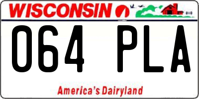 WI license plate 064PLA