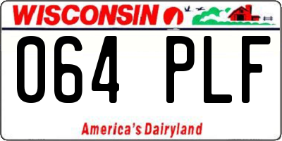 WI license plate 064PLF