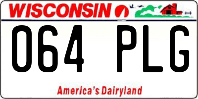 WI license plate 064PLG