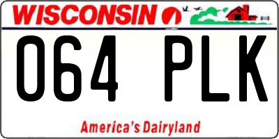 WI license plate 064PLK