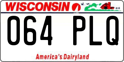 WI license plate 064PLQ