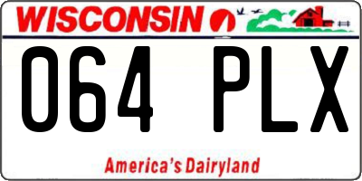 WI license plate 064PLX