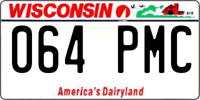 WI license plate 064PMC