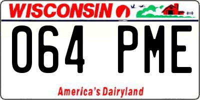 WI license plate 064PME