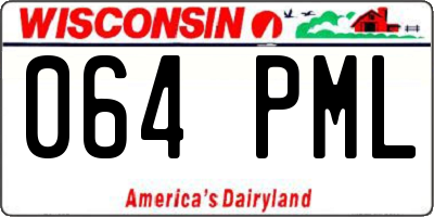 WI license plate 064PML
