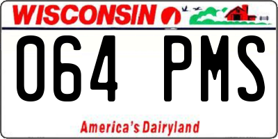 WI license plate 064PMS