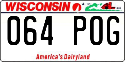 WI license plate 064POG