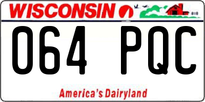 WI license plate 064PQC