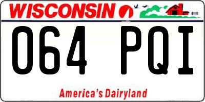 WI license plate 064PQI