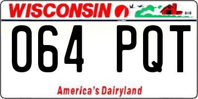 WI license plate 064PQT
