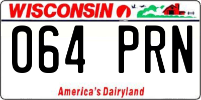 WI license plate 064PRN