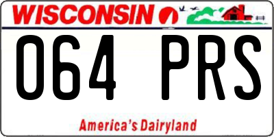 WI license plate 064PRS