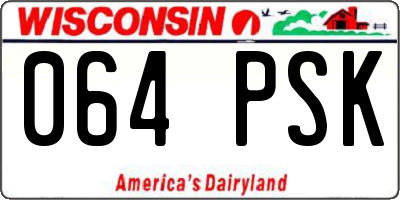 WI license plate 064PSK