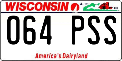 WI license plate 064PSS