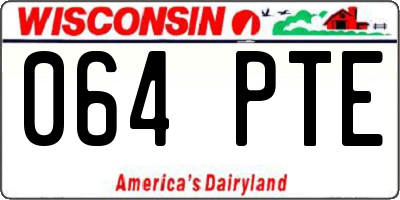 WI license plate 064PTE