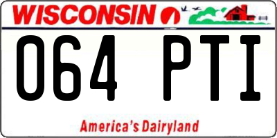 WI license plate 064PTI