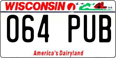 WI license plate 064PUB