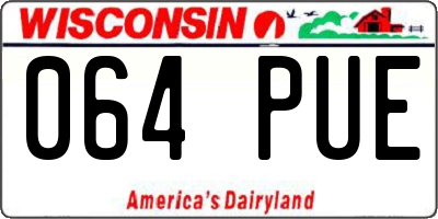 WI license plate 064PUE