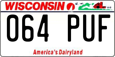 WI license plate 064PUF