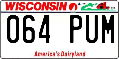 WI license plate 064PUM