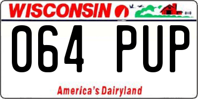 WI license plate 064PUP