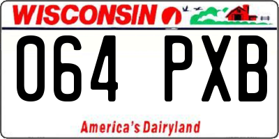 WI license plate 064PXB