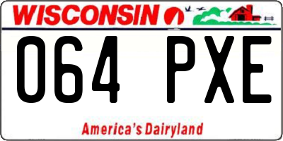 WI license plate 064PXE