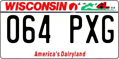 WI license plate 064PXG
