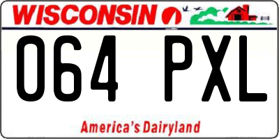 WI license plate 064PXL