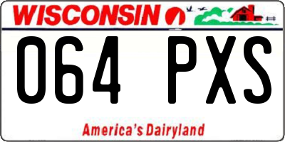 WI license plate 064PXS