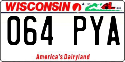 WI license plate 064PYA