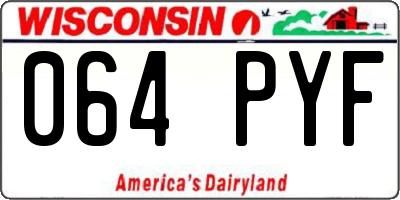 WI license plate 064PYF