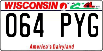 WI license plate 064PYG
