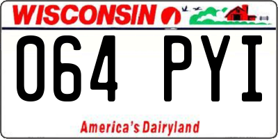 WI license plate 064PYI