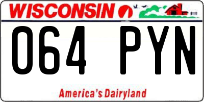 WI license plate 064PYN