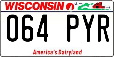 WI license plate 064PYR
