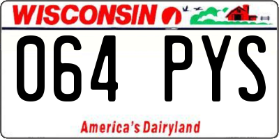 WI license plate 064PYS
