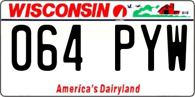 WI license plate 064PYW
