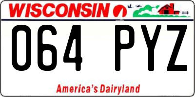 WI license plate 064PYZ