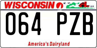WI license plate 064PZB