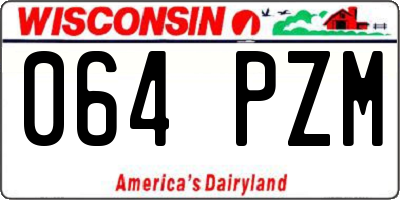 WI license plate 064PZM