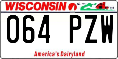 WI license plate 064PZW