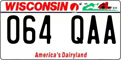 WI license plate 064QAA